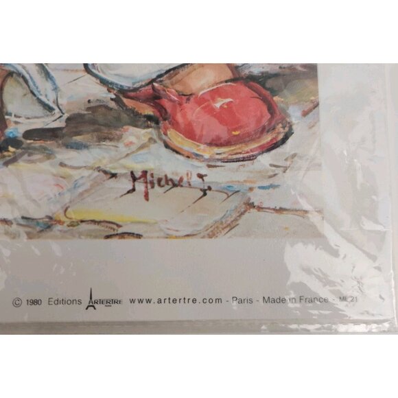 Vtg Retro 80s French Mid Century Big Eyed Paris Boy Girl Art Print Michel Thomas - Picture 11 of 16